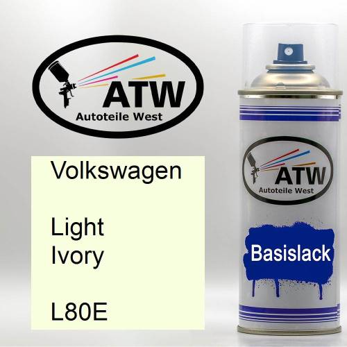 Volkswagen, Light Ivory, L80E: 400ml Sprühdose, von ATW Autoteile West.